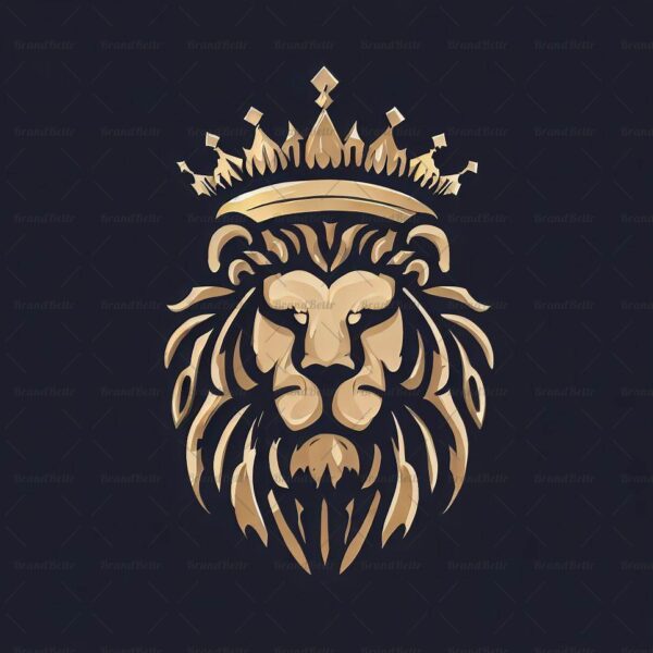 Majestätischer Löwe und Krone